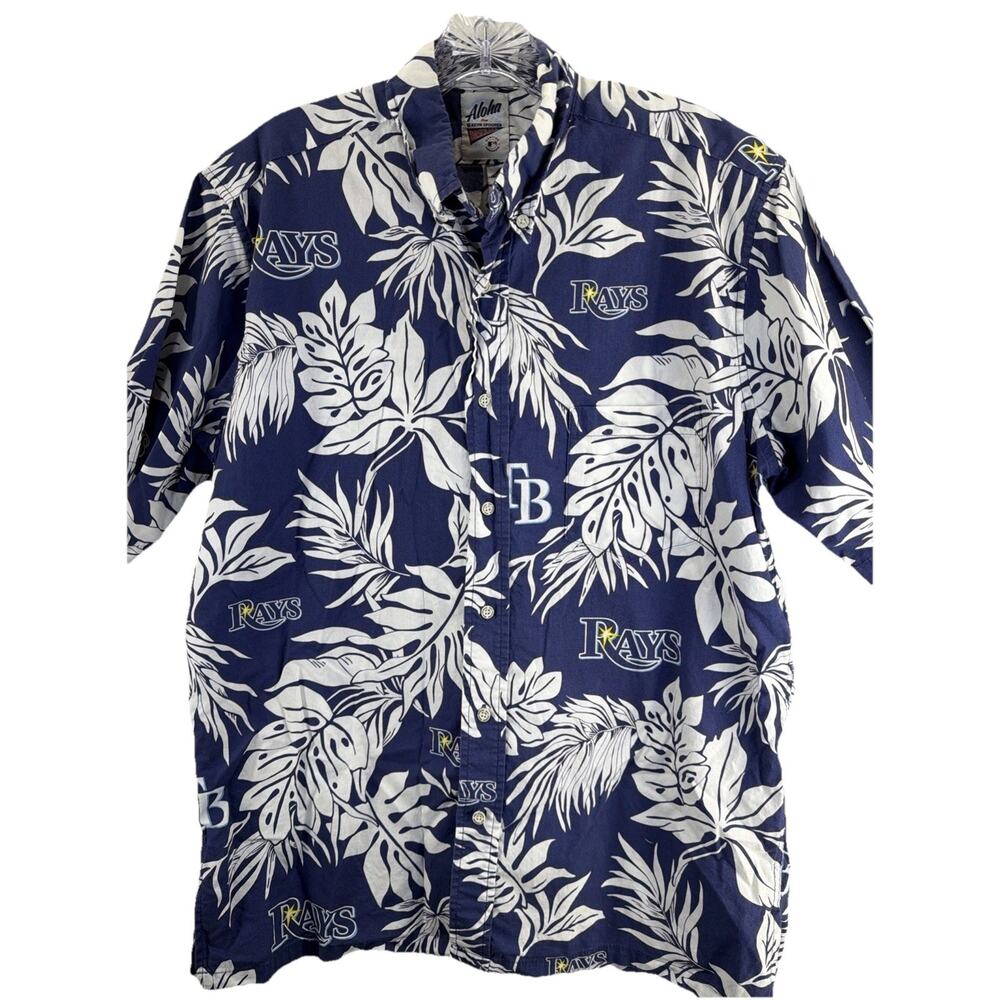Tampa Bay Devil Rays Reyn Spooner Cooperstown Aloha Hawaiian Shirt Medium